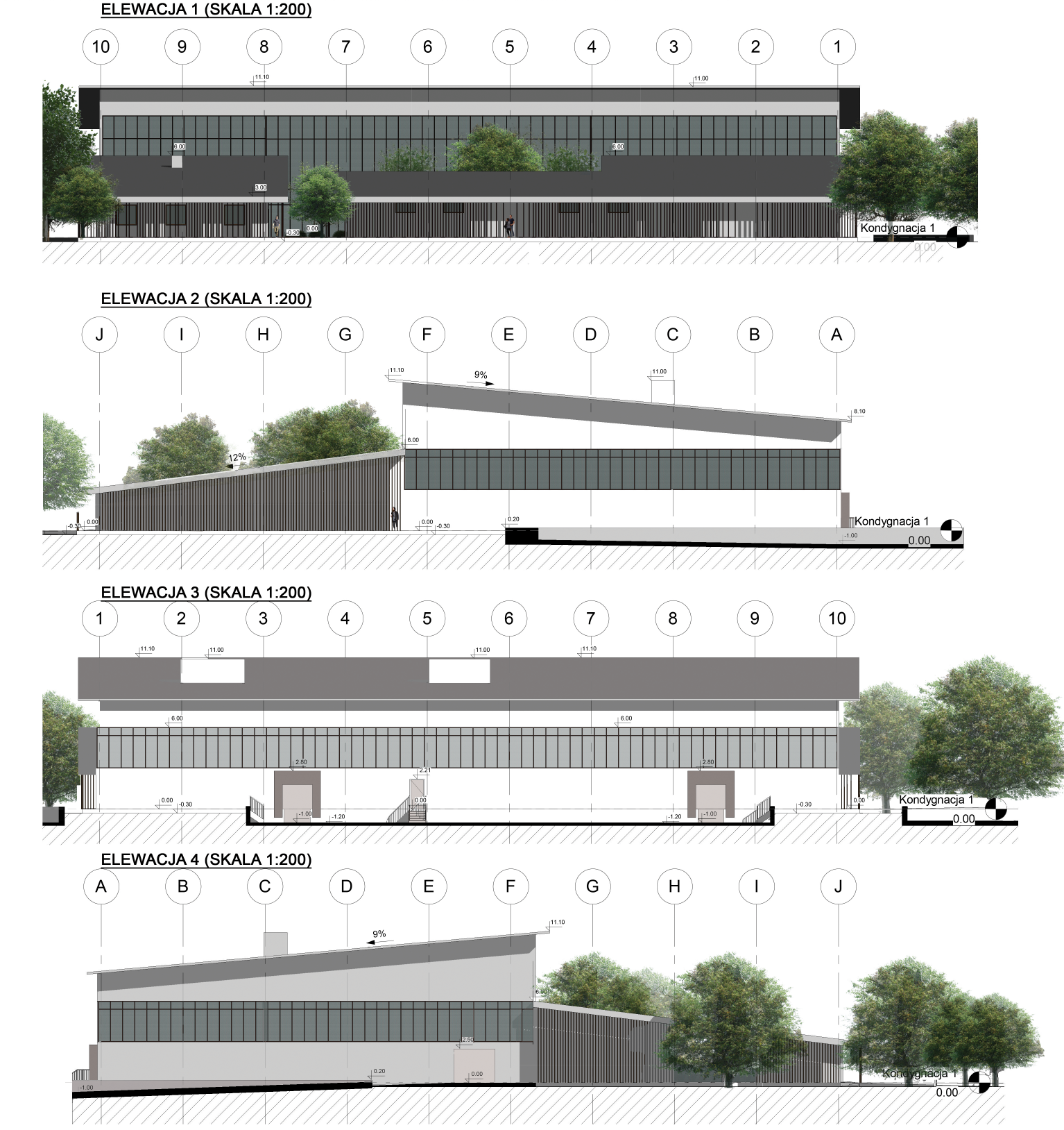 Projekt perfumerii przy ul. Sycowskiej w Poznaniu. Elewacje
