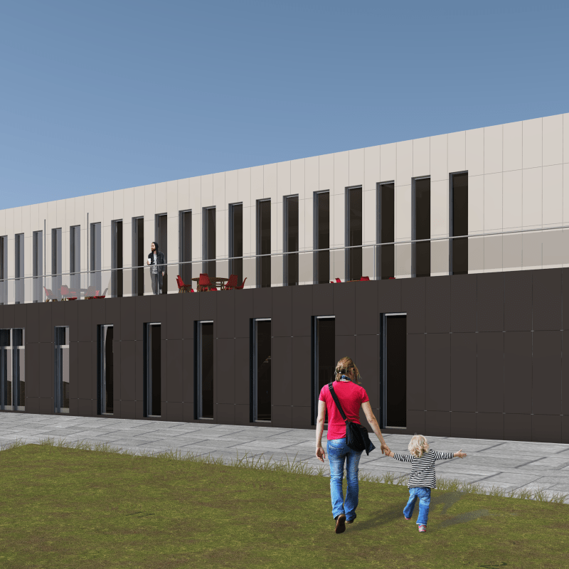 Projekt hali sportowej. Wizualizacja