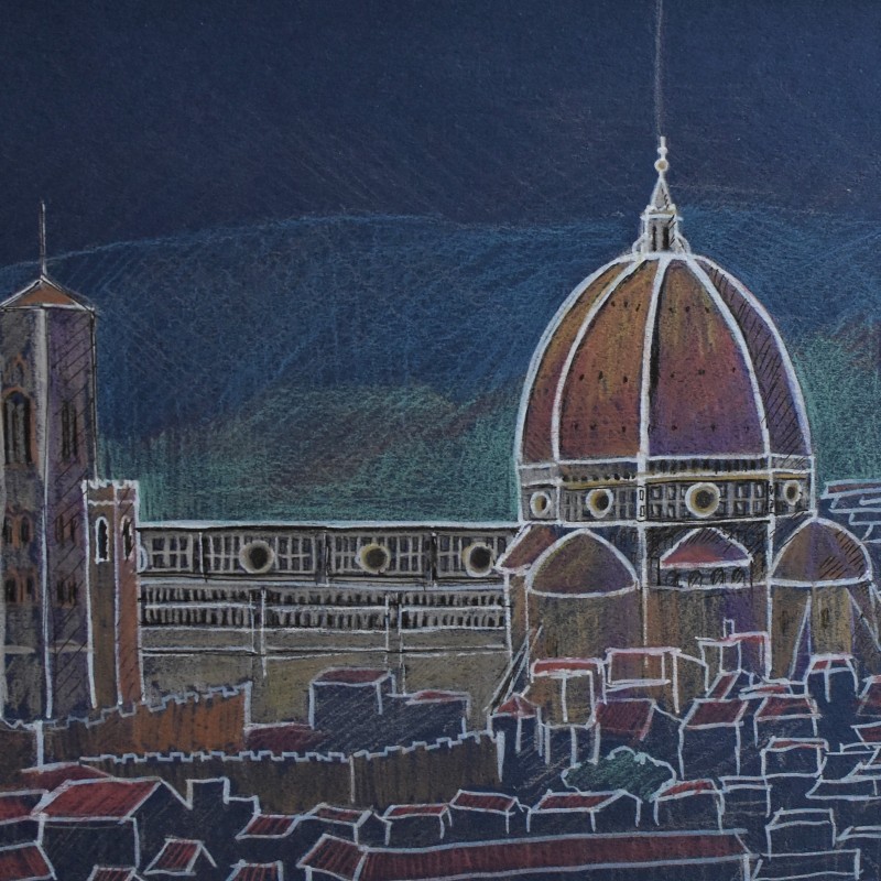 Rysunek, który wykonała Małgorzata Kocerka-Kaźmierczak. Przedstawia widok na katedrę Santa Maria del Fiore we Florencji. Ważną rolę odgrywa tutaj metaliczna gra świateł. W zależności pod jakim kątem spojrzymy na pracę wygląda ona nieco inaczej.