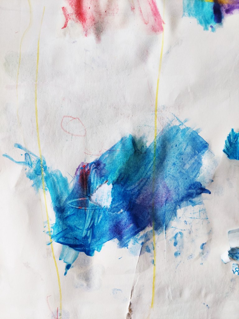 rysowanie kredkami bambino na mokro